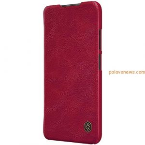 Nillkin Case for Xiaomi Poco M3 Pro 4G / 5G / Redmi Note 10T 5G (6.5″ Inch) Qin Genuine Classic Leather Flip Folio + Card Slot Red Color