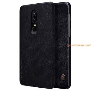 nillkin qin series royal leather Flip Cover Case for oneplus 6 black