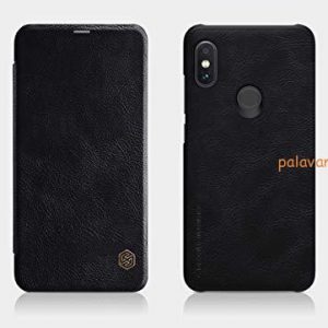 Nillkin Case for Xiaomi Redmi Note 6 Pro Qin Genuine Classic Leather Flip Folio PC with Card Slot Black Color