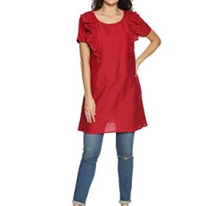 DearMom Women’s Cotton Nursing/Feeding/Maternity/Breastfeeding/Easy Feeding Top/Kurta/Kurti with Hidden Zippers for Pregnant and Breastfeeding Mothers