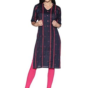 DearMom Women’s Cotton Nursing/Feeding/Maternity/Easy Feeding Kurta/Kurti with Hidden Zippers for Breastfeeding Mothers