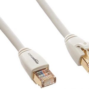 AmazonBasics RJ45 Cat7 Network Ethernet Patch/LAN Cable – 10 Feet (White)