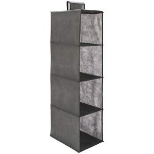 Amazon Brand – Solimo Fabric Hanging Shelf Organiser, Grey