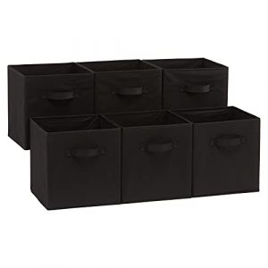 AmazonBasics Rectangular Foldable Storage Cubes (Black, Standard) Pack of 6