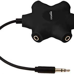 AmazonBasics L6LAU002-CS-H 5-Way Multi Headphone Splitter, Black