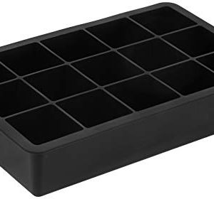 Amazon Brand – Solimo 15 Cavity Silicone Ice Tray, Black