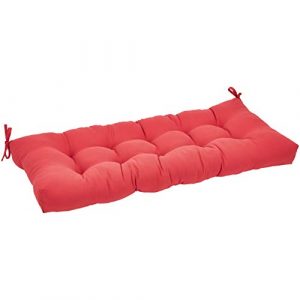 AmazonBasics Polyester Canvas Tufted Outdoor Patio Bench Cushion- 111.76 x 45.72 x 10.16 cm, Red, 1 Piece