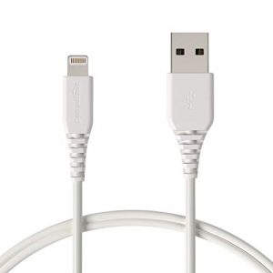 AmazonBasics Apple Certified Lightning to USB Charge and Sync Cable, 3 Feet (0.9 Meters) – White
