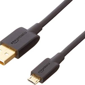 AmazonBasics Micro USB Charging Cable for Android Phones with Gold Plated Connectors (3 Feet, Black)