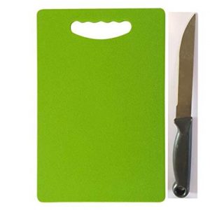 Amar Impex Premium Plastic Chopping Board with 1 Knife, Green