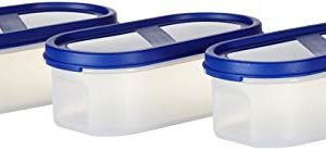 Amazon Brand – Solimo Plastic Container set – 525 Ml, 3 Pieces, White