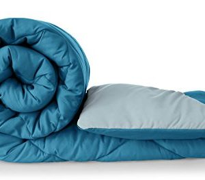Amazon Brand – Solimo Microfibre Reversible Comforter, Single (Ocean Blue and Mild Blue, 200 GSM)