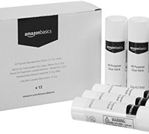 AmazonBasics All Purpose Washable Glue Sticks, 12 Pack, 21.8 Gram Sticks