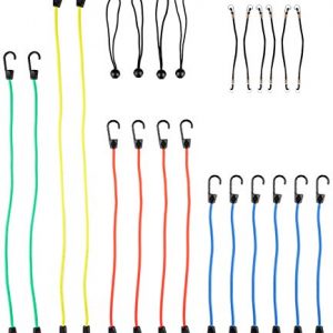 AmazonBasics Bungee Cord Rubber Elastic Assortment, 24 Pack