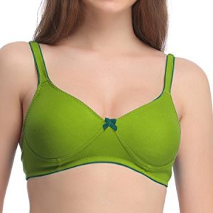 Clovia Women’s Cotton Non-Padded Wirefree Bra with Demi Cups – Green