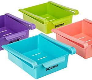 Amazon Brand – Solimo Fridge Organizer (multi-colored, 16cm x 15cm x 6cm) -4 pieces Set