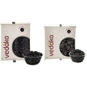 Amazon Brand – Vedaka Premium Black Raisins, 200g and Amazon Brand – Vedaka Premium Prunes, 200g (Pack of 1)