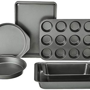AmazonBasics 6-Piece Non-stick & Microwave safe Bakeware Set (Black)