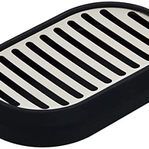 AmazonBasics Stainless Steel Soap Dish – Black