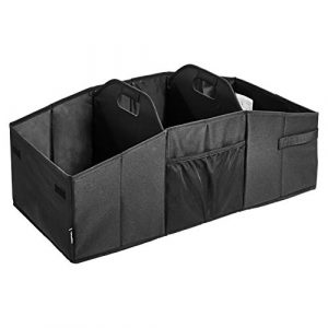 AmazonBasics Collapsible Portable Multi-Compartment Heavy Duty Cargo Trunk Organizer – Black