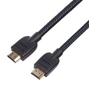 AmazonBasics High-Speed Braided HDMI Cable – 6 Feet – Supports Ethernet, 3D, 4K and Audio Return – Single Pack
