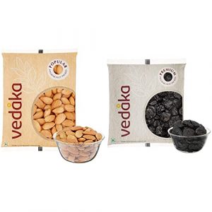Amazon Brand – Vedaka Popular Whole Almonds, 200g and Amazon Brand – Vedaka Premium Prunes, 200g (Pack of 1)
