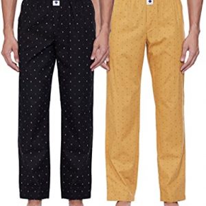 Amazon Brand – Symbol Men’s Regular Fit Pajama Bottom (A2-SYMPJ-DUR-PO2-01_Black&Mustard_2XL)