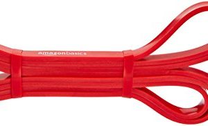 AmazonBasics Resistance and Pull up Band for Chin Ups, Pull Ups and Stretching (Resistance 4.5 Kg to 15.9 Kg), 1/2″ wide, Red