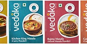 Amazon Brand – Vedaka Masala Combo Pack- Garam Masala (100g), Kitchen King Masala (100g), Rajma Masala (100g) & Sambar Masala (100g)