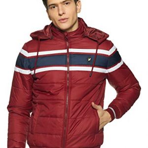Amazon Brand – House & Shields Men’s Hooded Bomber (AW20-QH-HS-05_Maroon_L)