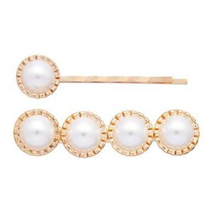 Amazon Brand – Solimo Women’s Hair Pins with Silver Beads, Pack of 2