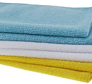 AmazonBasics Microfiber Cleaning Cloth – 222 GSM (Pack of 6), Multicolor