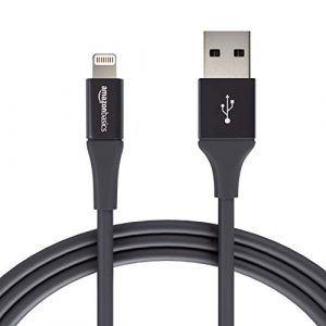 AmazonBasics Apple Certified Lightning to USB Charge and Sync Extra Tough Cable, 6 Feet (1.8 Meters) – Black