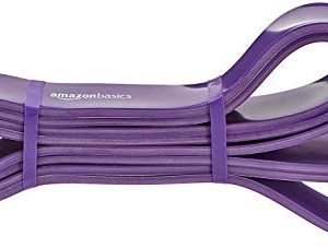 AmazonBasics Resistance and Pull up Band for Chin Ups, Pull Ups and Stretching (Resistance 18.1 Kg to 36.3 Kg), 1.25″ wide, rubber, purple