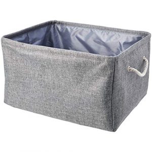 AmazonBasics Fabric Storage Basket with Handles, with Drawstring (Large ) – 2-Pack