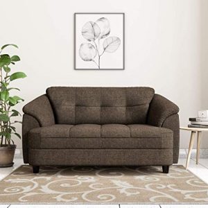 Amazon Brand – Solimo Newport Fabric 2 Seater Settee Sofa (Brown)