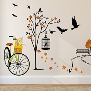 Amazon Brand – Solimo PVC Vinyl Ride through Nature Wall Sticker for Living Room (Ideal size on wall: 140 cm x 100 cm, Multicolour)