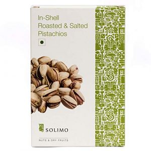 Amazon Brand – Solimo Premium Roasted and Salted California Pistachios, 250g