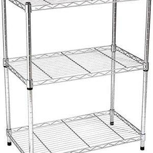 AmazonBasics 3-Shelf Shelving Unit – Chrome