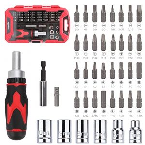 AmazonBasics 41-Piece Magnetic Ratchet Screwdriver Set, multicolor