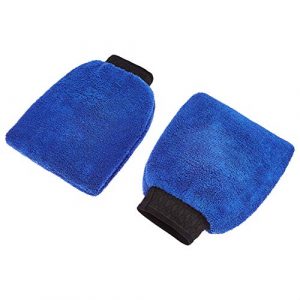 Amazon Brand – Solimo Microfibre Cleaning Mitt Glove (Multicolour) – Set of 2