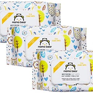 Amazon Brand – Mama Bear Wet Wipes (Pack of 3, 72 Sheets per Pack)