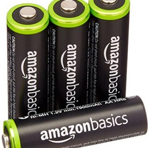 AmazonBasics 4 Pack AA Ni-MH Pre-Charged Rechargeable Batteries, 1000 Recharge Cycles, (Typical 2000mAh, Minimum 1900mAh) – Packaging May Vary