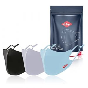 Lee Cooper Cotton Washable and Reusable Face Mask (Multicolour, Without Valve, Pack of 3) for Unisex-Adult