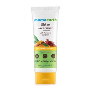 Mamaearth Ubtan Natural Face Wash for All Skin Type with Turmeric & Saffron for Tan removal and Skin brightning 100 ml – SLS & Paraben Free