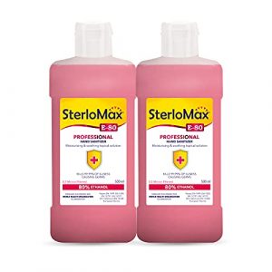 SterloMax 80% Ethanol-based Hand Rub Sanitizer and Disinfectant 500 ml -Pack of 2