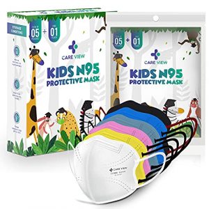Careview Kids N95 Face Mask (Pack of 5 + 1 Free), MIX Colors,5 Layered Filtration, DRDO, BIS (ISI),CE Certified, Ear Loop Style, MULTICOLOR (KIDS-N95-MASK)
