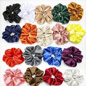 DKB Silky Satin Scrunchies Ponytail Holders for Girls, Women (Pack of-12) Multicolor